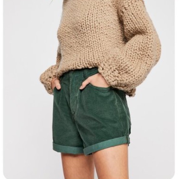 Free People Pants - Free people green corduroy shorts